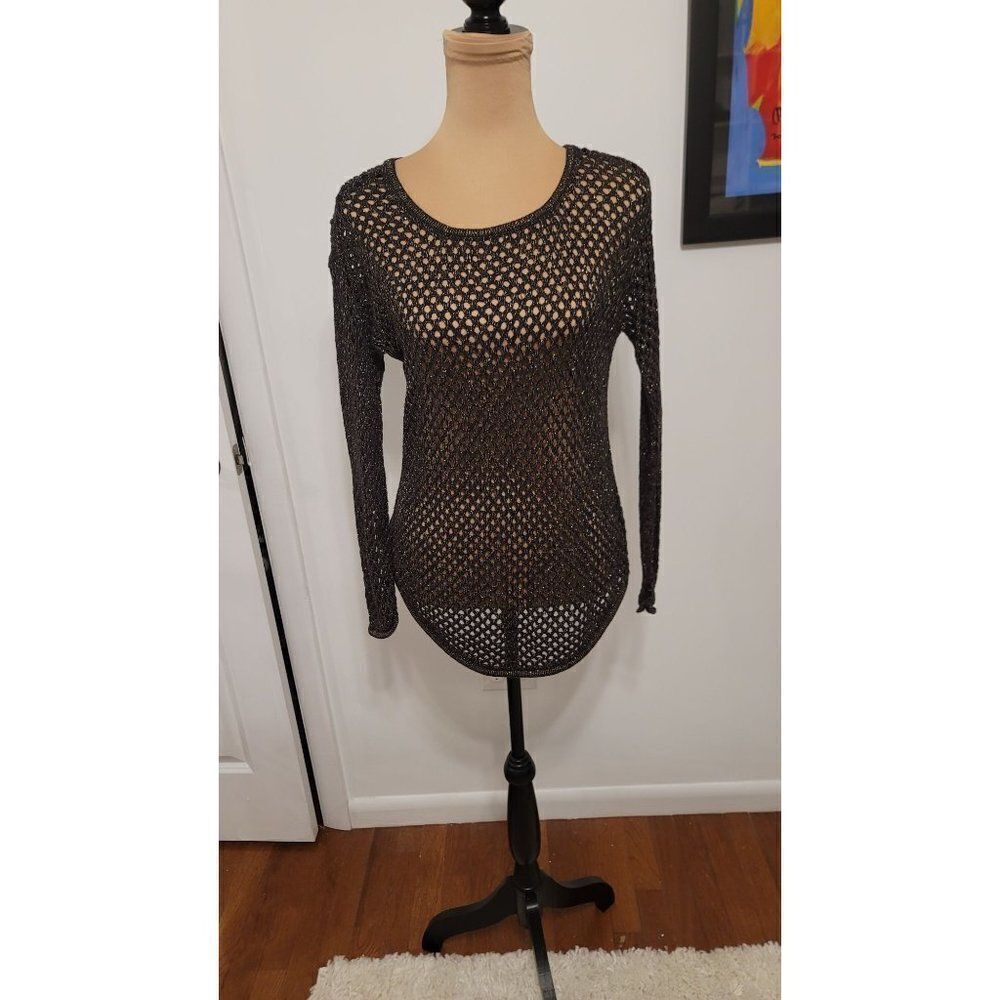 Jeanne Pierre Black & Gold Sweater Small